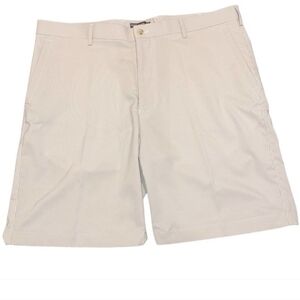 Peter Millar Mens Wicking E4 Crown Sport Striped Shorts Sz 42 Golf Khaki White